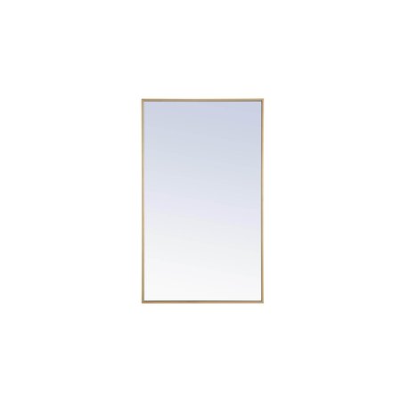 ELEGANT DECOR Metal Frame Rectangle Mirror 24 Inch Brass MR4075BR